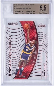 2015-16 Panini Clear Vision Red Rookie Revision #117A Kobe Bryant (#80/99) - BGS GEM MINT 9.5
